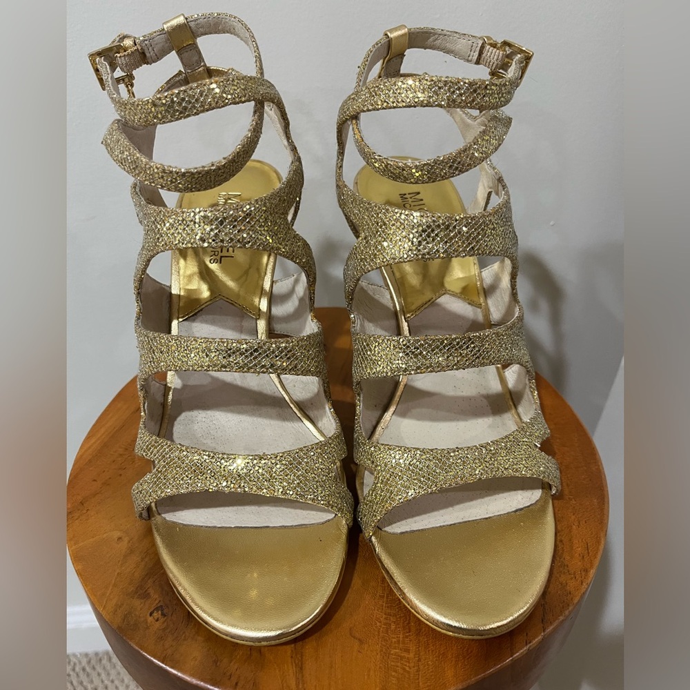 Gold Ankle Strap Michael Kors Yvonne Women's Sandals